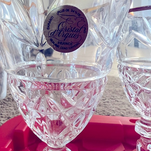 Cristal D'Arques/Durand Traditions Gold Trim Wine Glasses. Set of 4. - Picture 3 of 8